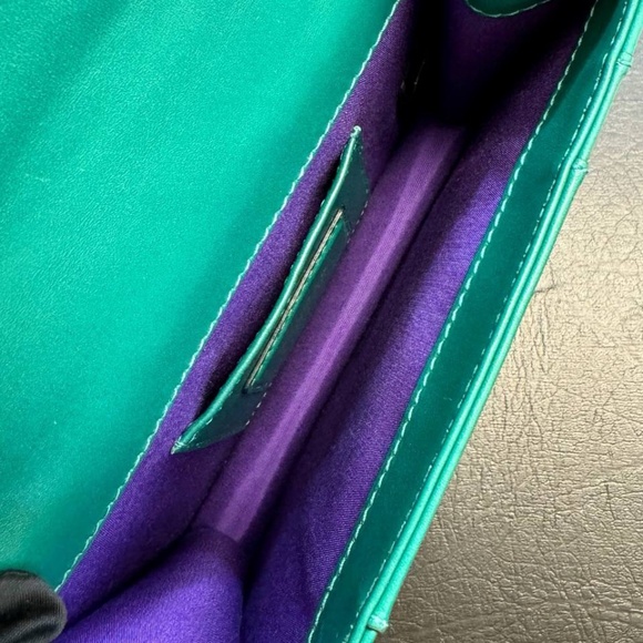 Bvlgari Serpenti Forever Square Cross-body Shoulder Bag calf Leather Emerald gre - Picture 8 of 12